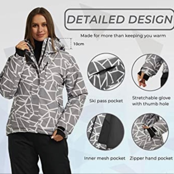 M NEW Wantdo Women's Waterproof Ski Jacket Rain Jacket Winter Warm Snow Coat NWT - Picture 2 of 9
